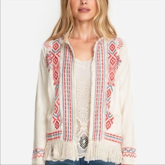 Johnny Was | Yatzil Fringe Jacket Ivory Embroidery - Picture 2 of 11